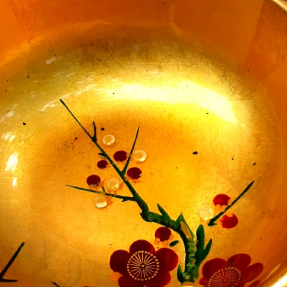 VTG HAND PAINTED JAPANESE LACQUERWARE BOWL - Picture 9 of 11